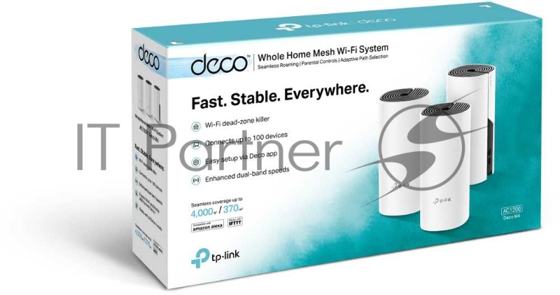 Бесшовный Mesh роутер TP-Link Deco M4 (DECO M4(3-PACK)) AC1200 10/100/1000BASE-TX (упак.:3шт)