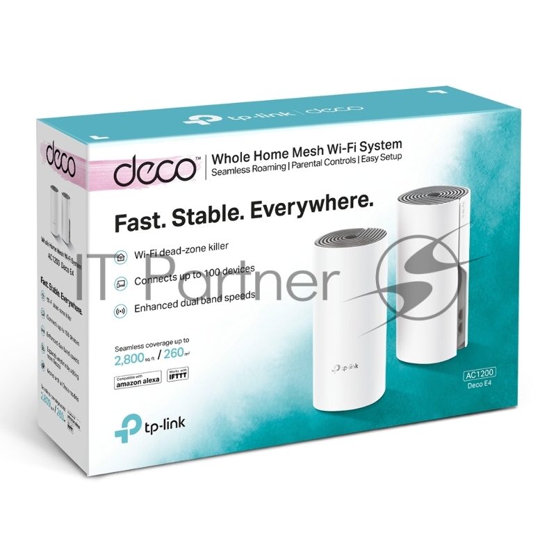 Роутер TP-LINK DECO E4(2-PACK) AC1200 Домашняя Mesh Wi-Fi система