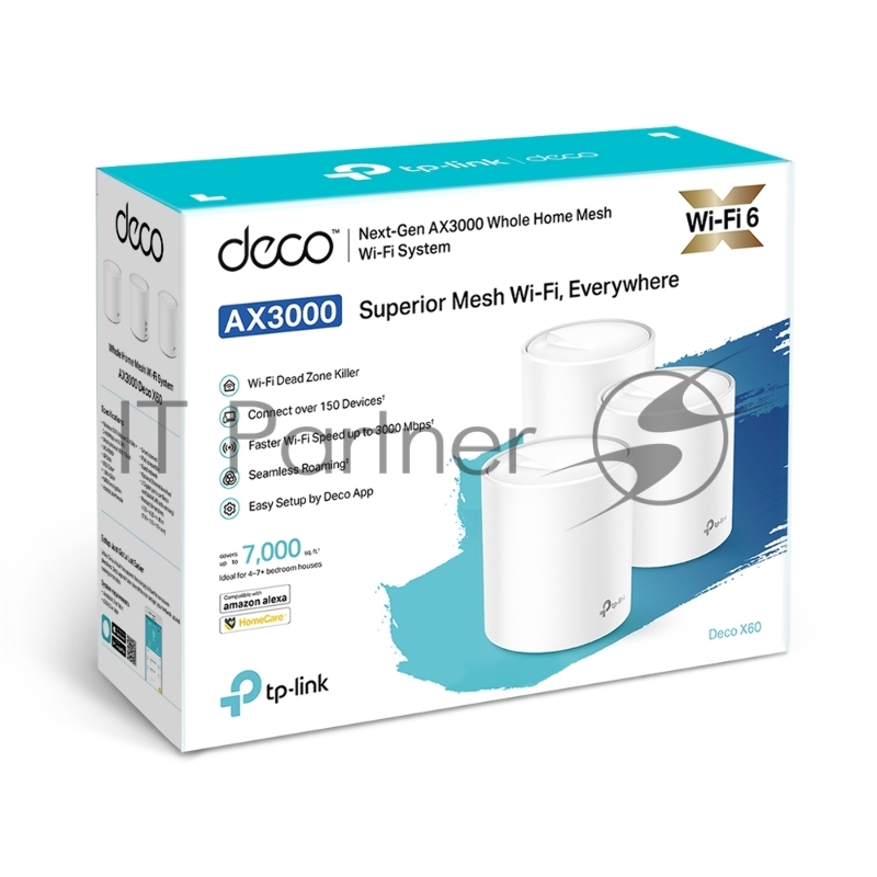 Домашняя Mesh Wi-Fi система TP-Link Deco X60(3-pack) AX3000