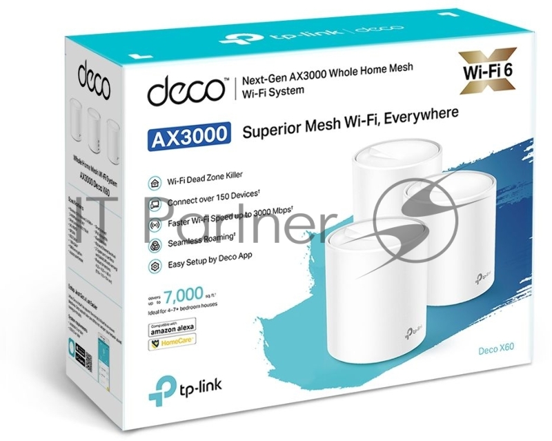 Домашняя Mesh Wi-Fi система TP-Link Deco X60(3-pack) AX3000