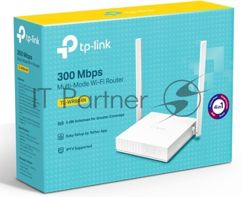 Роутер беспроводной TP-Link TL-WR844N N300 10/100BASE-TX белый