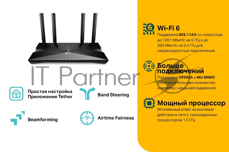 Беспроводной TP-Link AX1500 Wi‑Fi 6 роутер