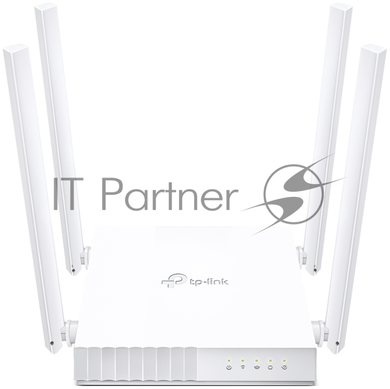 Роутер TP-Link AC750 Wireless Dual Band Router, 433 at 5 GHz +300 Mbps at 2.4 GHz, 802.11ac/a/b/g/n, 1 port WAN 10/100 Mbps + 4 ports LAN 10/100 Mbps, 3 fixed antennas, L2TP Russia/PPTP Russia/PPPoE Russia support, IGMP Snooping/Proxy, Bridge and 802