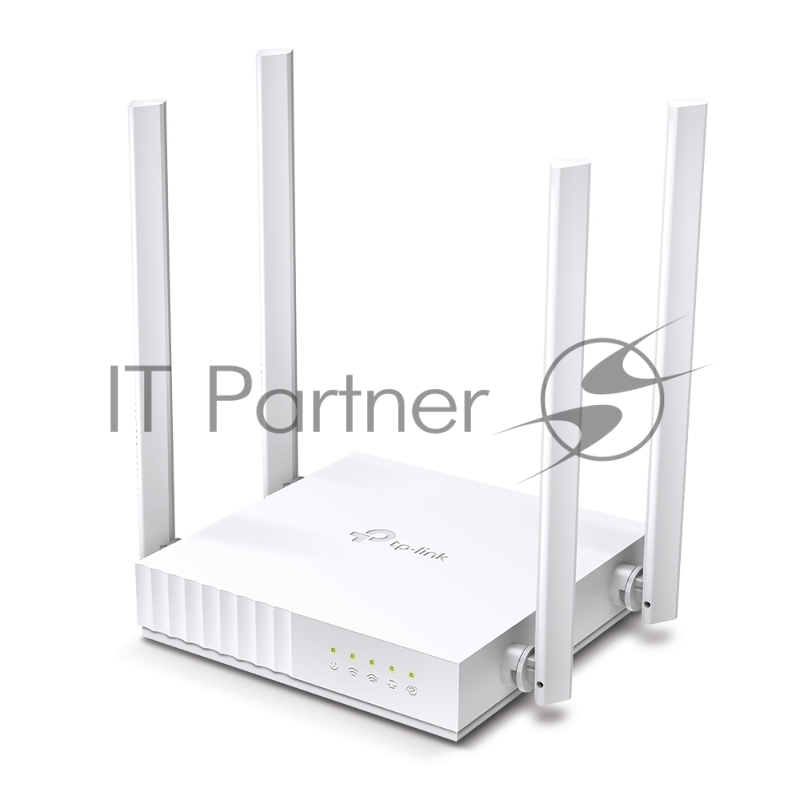 Роутер TP-Link AC750 Wireless Dual Band Router, 433 at 5 GHz +300 Mbps at 2.4 GHz, 802.11ac/a/b/g/n, 1 port WAN 10/100 Mbps + 4 ports LAN 10/100 Mbps, 3 fixed antennas, L2TP Russia/PPTP Russia/PPPoE Russia support, IGMP Snooping/Proxy, Bridge and 802