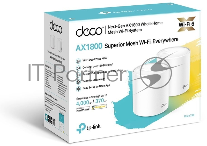 Домашняя Mesh Wi-Fi система TP-Link DECO X20(2-PACK)