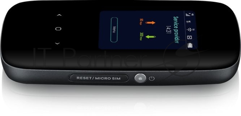 Портативный LTE Cat.6 Wi-Fi маршрутизатор Zyxel LTE2566-M634 (вставляется сим-карта), 802.11ac (2,4 и 5 ГГц) до 300+866 Мбит/с, поддержка LTE/4G/3G, цветной дисплей, питание micro USB, батарея до 10 ч