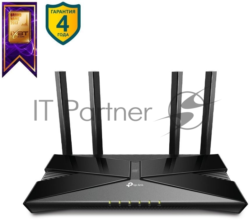 Роутер TP-Link AX3000 Dual Band Wireless Gigabit Router, Next-Gen Gigabit Wi-Fi 6, 2402Mbps at 5G and 574Mbps at 2.4G, Dual-Core Intel CPU, 1*USB 3.0 Port, 4 external antennas, support NitroQAM,OFDMA,MU-MIMO,Airtime Fairness,Beamforming, support Russ