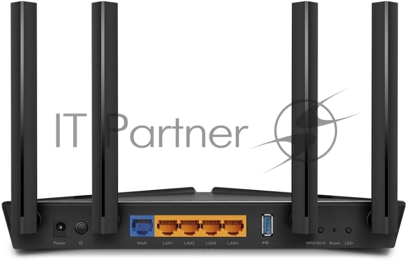 Роутер TP-Link AX3000 Dual Band Wireless Gigabit Router, Next-Gen Gigabit Wi-Fi 6, 2402Mbps at 5G and 574Mbps at 2.4G, Dual-Core Intel CPU, 1*USB 3.0 Port, 4 external antennas, support NitroQAM,OFDMA,MU-MIMO,Airtime Fairness,Beamforming, support Russ