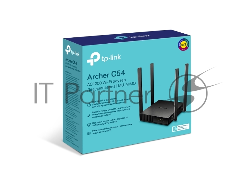 Роутер беспроводной TP-Link Archer C54 AC1200 10/100BASE-TX черный