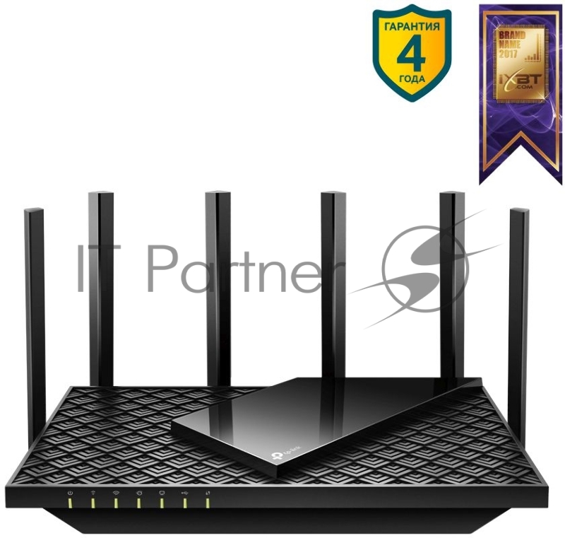 Роутер TP-Link AX5400 Dual Band Wireless Gigabit Router, 1.5 GHz Tri-Core CPU, 1 GE WAN + 4 GE LAN ports, 1× USB 3.0 Port, support 1024-QAM, OFDMA, MU-MIMO, Airtime Fairness, Beamforming, 160MHz Channel Width, come with HomeShieldTM, support Russia P