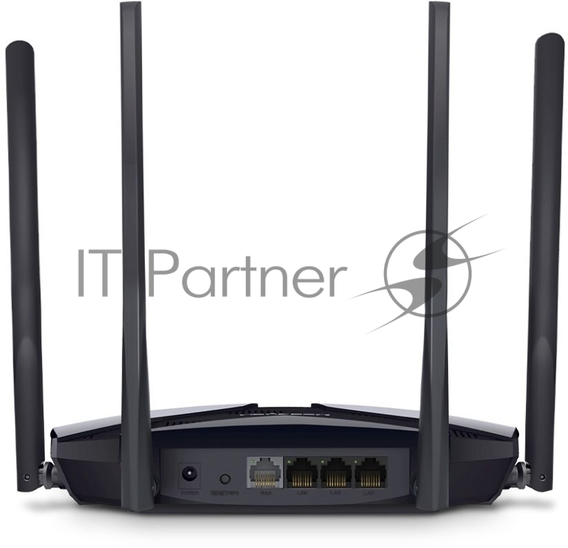 Роутер Mercusys MR70X AX1800 Dual-Band WiFi 6 Router, 574 Mbps at 2.4 GHz + 1201 Mbps at 5 GHz, 4× Fixed External Antennas, 3× Gigabit LAN Ports, 1× Gigabit WAN Port, 1024-QAM, OFDMA, Router/Access Point Mode, MU-MIMO, WPA3, TWT, BSS Color