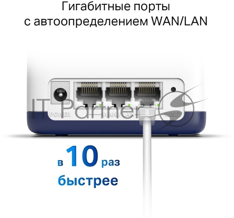 Система Mercusys MESH AC1900 Whole Home Mesh Wi-Fi System, 3× Internal Antennas, 3×GB ports (WAN/LAN) (3-pack)
