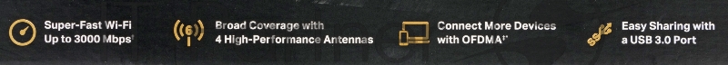 Маршрутизатор TP-Link Archer AX55 AX3000 Dual-Band Wi-Fi 6 Router, SPEED: 574 Mbps at 2.4 GHz + 2402 Mbps at 5 GHz, SPEC: 4× Antennas, 1× Gigabit WAN Port + 4× Gigabit LAN Ports, USB 3.0 Port