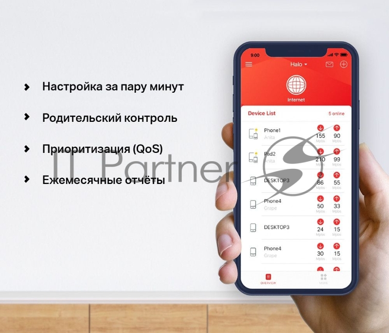 Бесшовный Mesh роутер Mercusys Halo H30G(3-pack) AC1300 10/100/1000BASE-TX