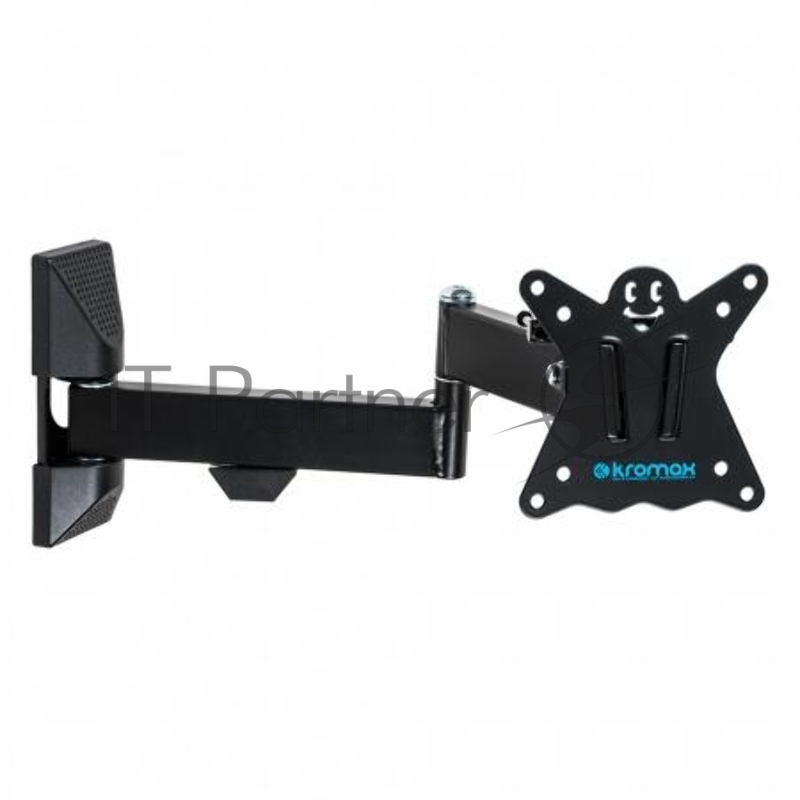 Кронштейн Kromax CASPER-104 black, для LED/LCD ТВ 10-26, 5 ст свободы, наклон +5°-15°, поворот 180°, от стены 50 мм, max VESA 100x100 мм, max 15 кг