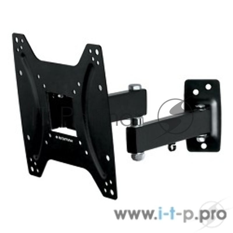 Крепеж Kromax OPTIMA-204 black {Кронштейн для LED/LCD телевизоров 15-42, max 25 кг, настенный, 3 ст свободы, наклон +5°-12°, поворот ±90°, от стены 68.5-322 мм, max VESA 200x200 мм}
