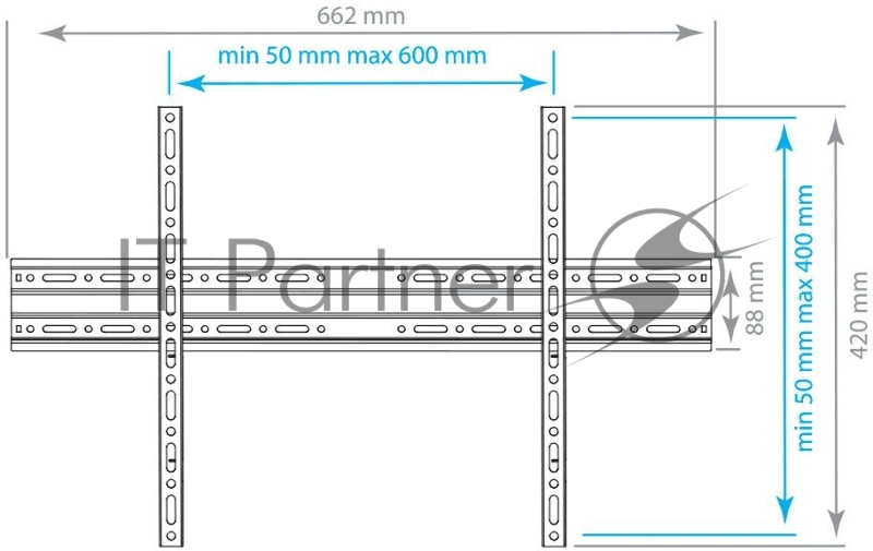 Кронштейн Arm media PLASMA-1 new black, настенный для TV 32-90, max 55 кг, 0 ст св., от ст. 20 мм, max VESA 600x400 мм.