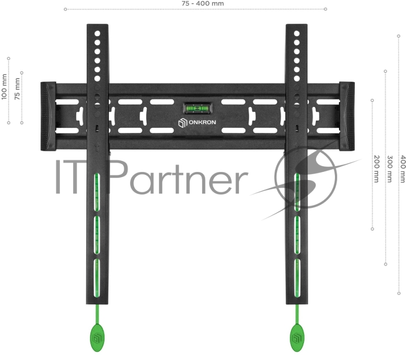 Кронштейн ONKRON FM5 / 32-55 макс 400*400 наклон 0º от стены: 29мм макс вес 56,8кг