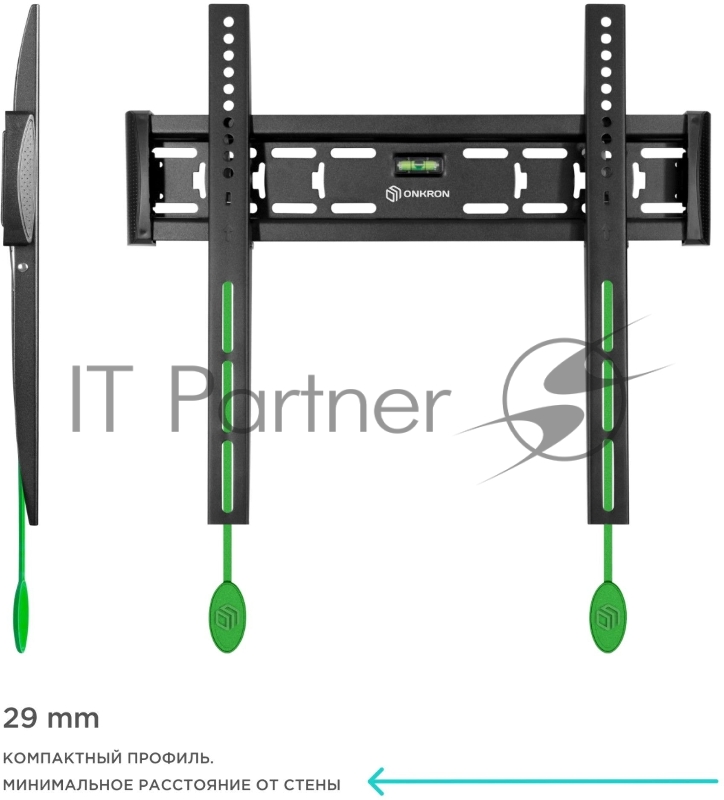 Кронштейн ONKRON FM5 / 32-55 макс 400*400 наклон 0º от стены: 29мм макс вес 56,8кг