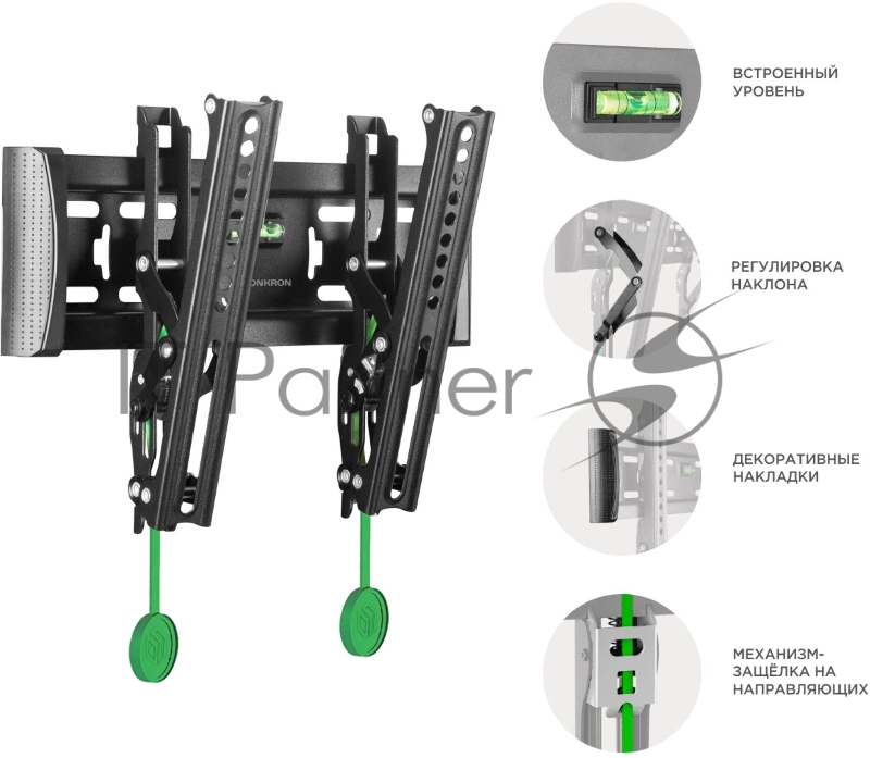 Кронштейн ONKRON TM4 для телевизора 17-43 наклонный, чёрный