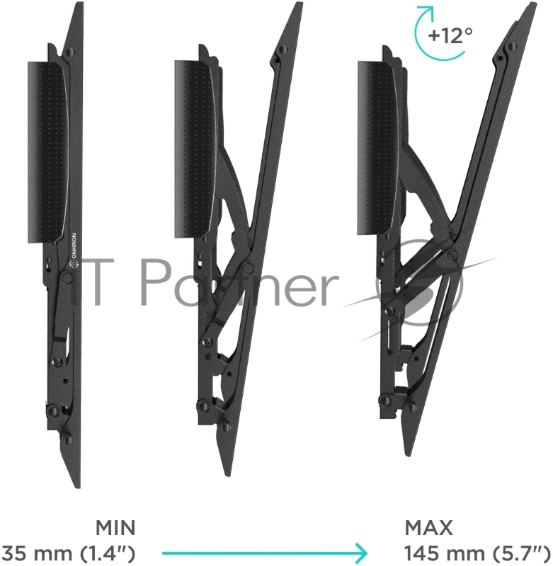 Кронштейн ONKRON TM5 для телевизора 32-65 наклонный, чёрный