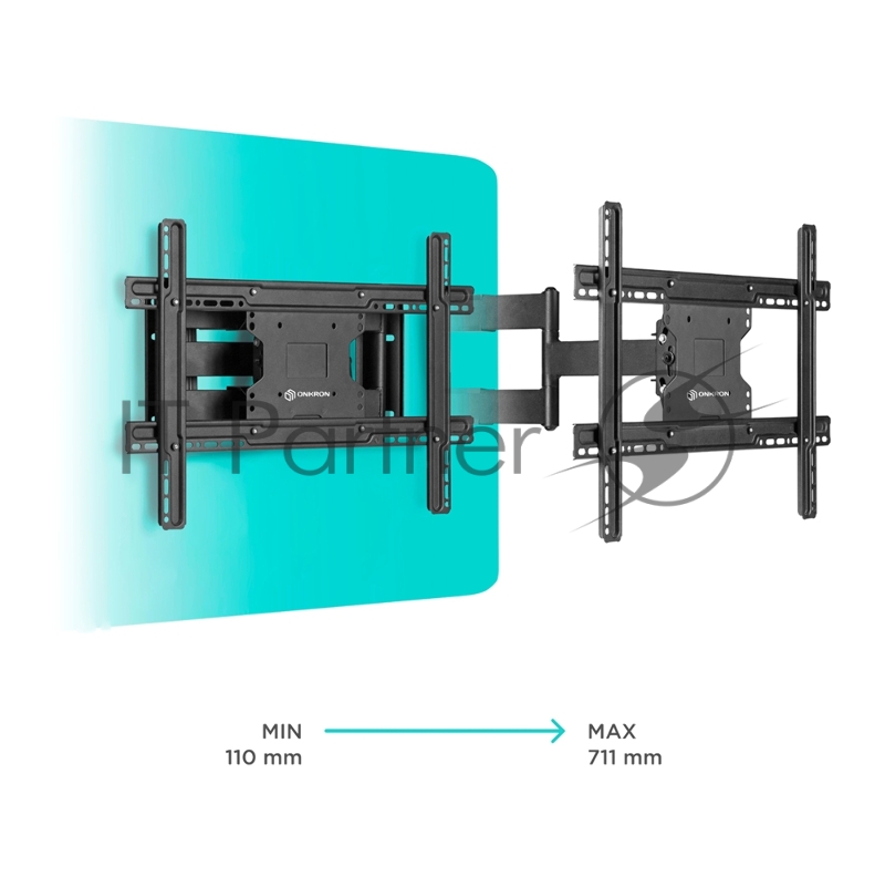 Кронштейн ONKRON M7L для телевизора 40-75 наклонно-поворотный, чёрный
