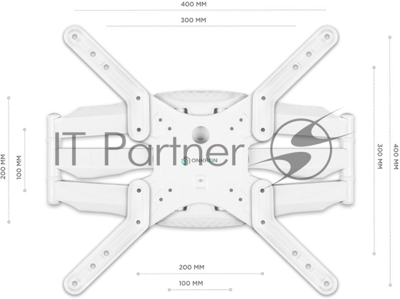 Кронштейн ONKRON M5 для телевизора 37-70 наклонно-поворотный, белый