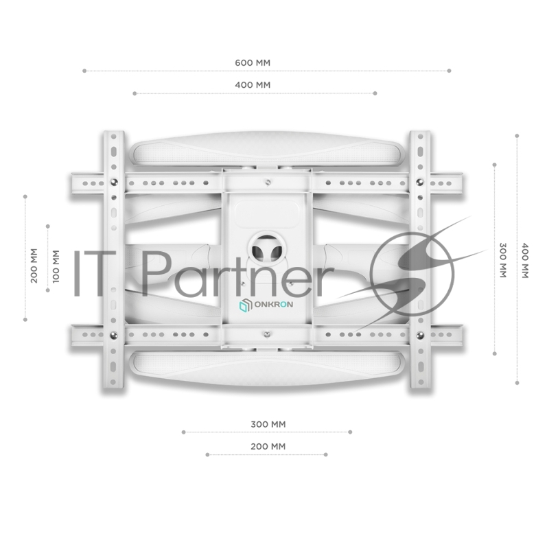 Кронштейн ONKRON M6L для телевизора 40-75 наклонно-поворотный, белый