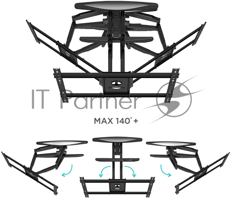 Кронштейн ONKRON M6L для телевизора 40-75 наклонно-поворотный, черный