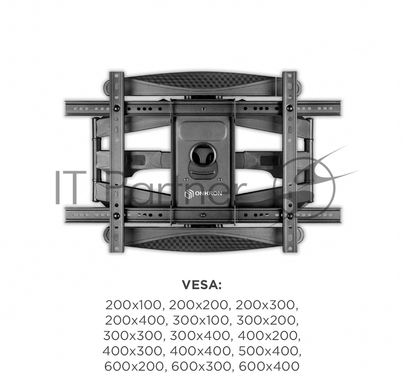 Кронштейн ONKRON M6L для телевизора 40-75 наклонно-поворотный, черный