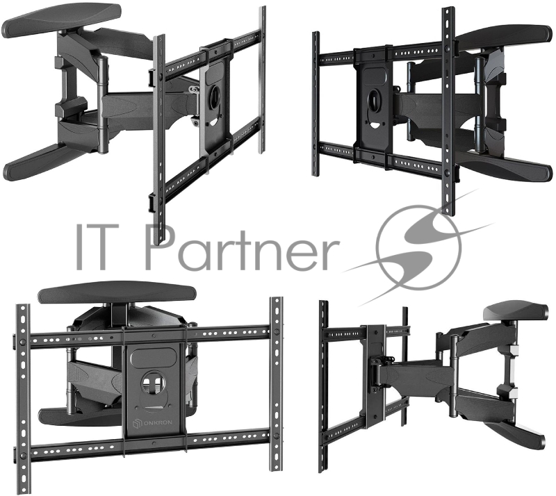 Кронштейн ONKRON M6L для телевизора 40-75 наклонно-поворотный, черный