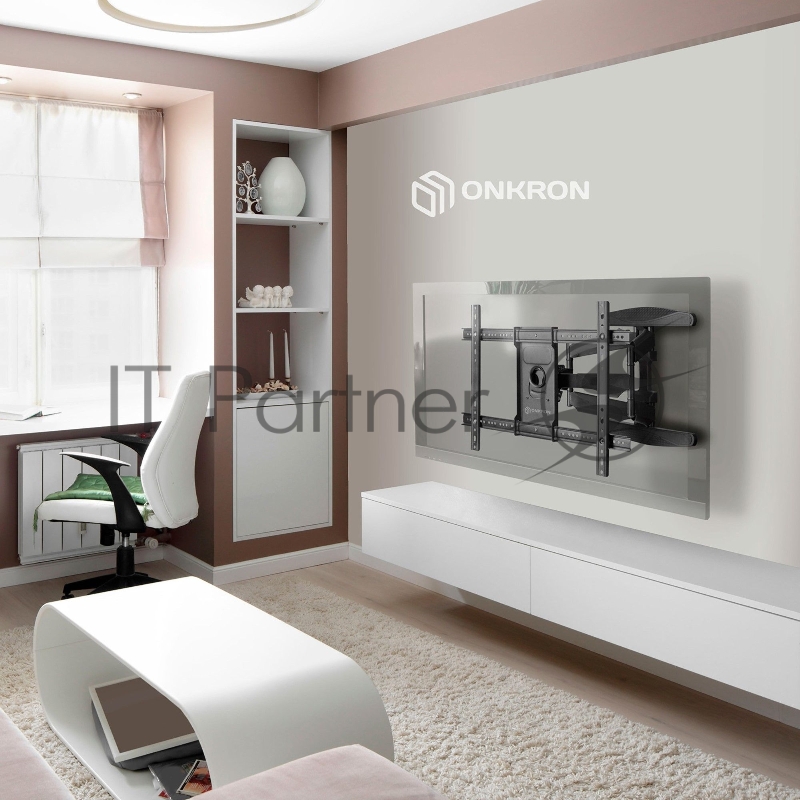 Кронштейн ONKRON M6L для телевизора 40-75 наклонно-поворотный, черный