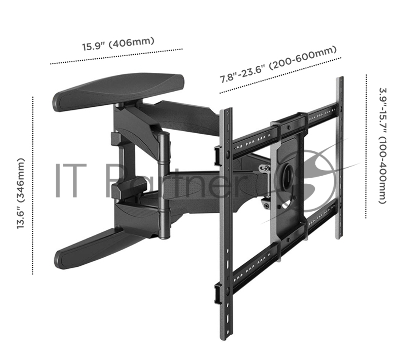 Кронштейн ONKRON M6L для телевизора 40-75 наклонно-поворотный, черный