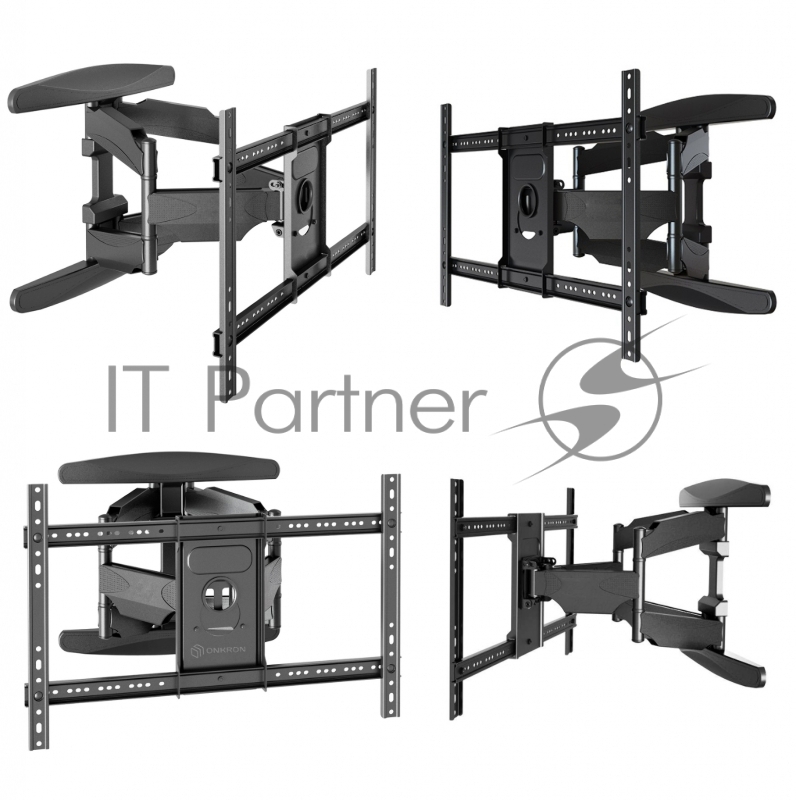 Кронштейн ONKRON M6L для телевизора 40-75 наклонно-поворотный, черный