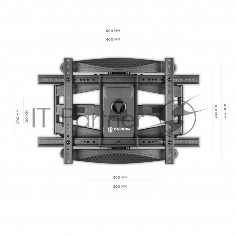 Кронштейн ONKRON M6L для телевизора 40-75 наклонно-поворотный, черный