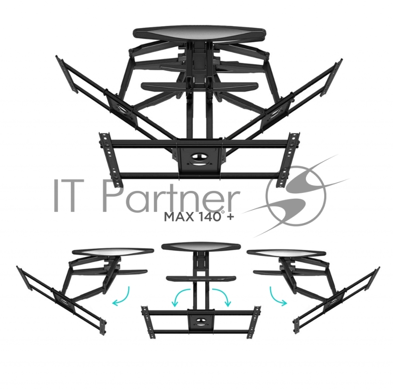 Кронштейн ONKRON M6L для телевизора 40-75 наклонно-поворотный, черный