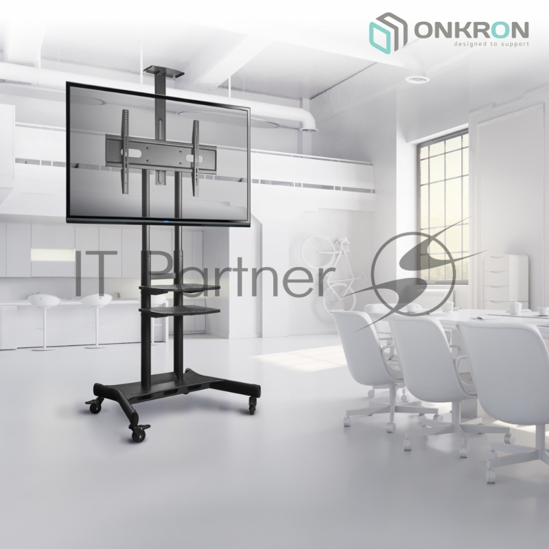 Стойка для телевизора с кронштейном ONKRON TS1881 50-86, мобильная, чёрная