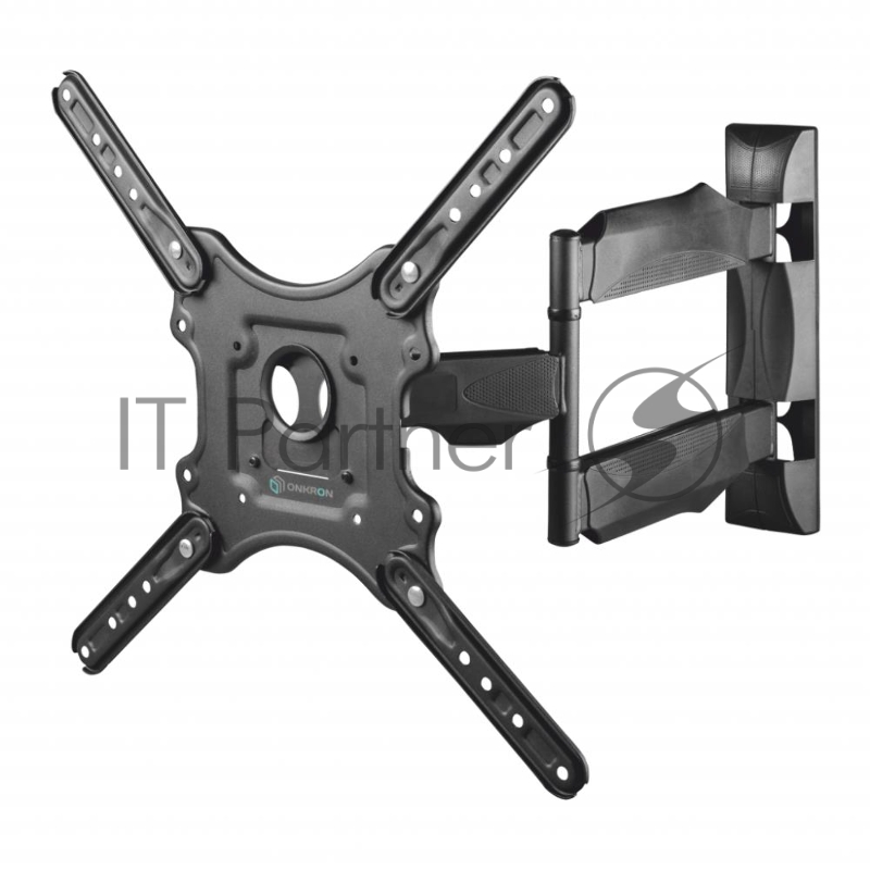 Кронштейн ONKRON M4 BLACK / 32-55 макс. 400*400, 2 колена, наклон -5º+8º, поворот 180º макс, от стены 55-500мм, черный