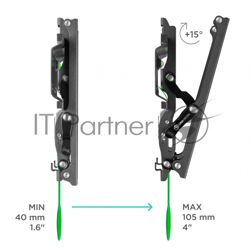 Кронштейн ONKRON TM1 для телевизора 17-43 наклонный, чёрный