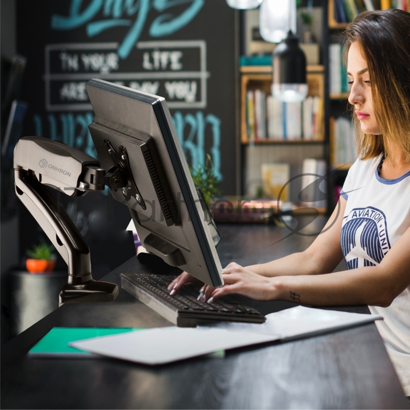 Кронштейн (держатель) ONKRON G80 для монитора 13-32 дюймов настольный, чёрный