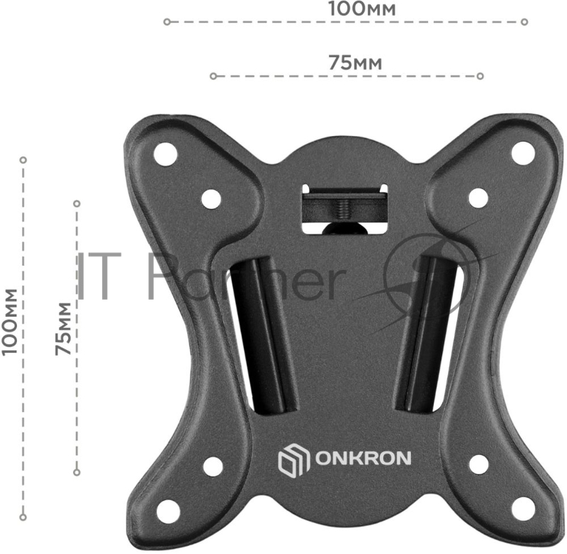 Кронштейн ONKRON Кронштейн ONKRON/ 17-27 макс 100*100 мм, наклон -+ 8º, поворот: 45°, от стены 85 мм, макс вес 25кг, черный