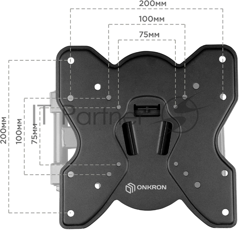 Кронштейн ONKRON M4S для телевизора 17-43 наклонно-поворотный, чёрный