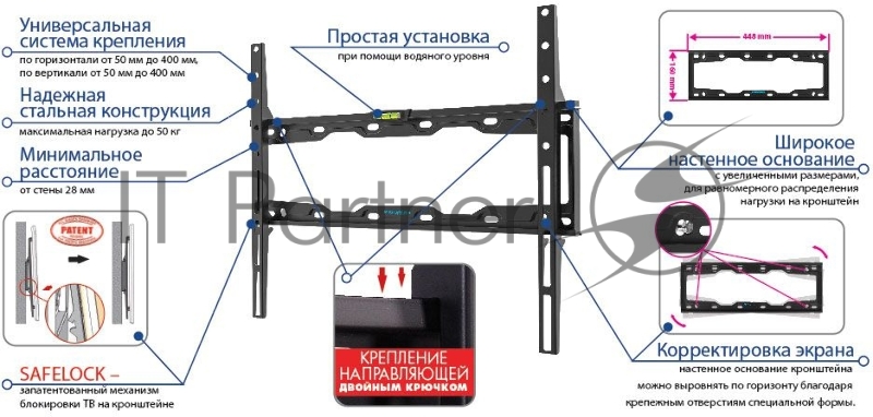 Кронштейн для LED/LCD телевизоров Kromax ELEMENT-3 black
