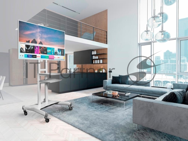 Стойка для телевизора с кронштейном ONKRON TS1881 50-86, мобильная, белая