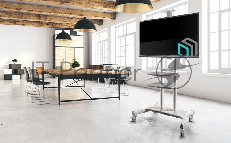 Стойка для телевизора с кронштейном ONKRON TS1881 50-86, мобильная, белая