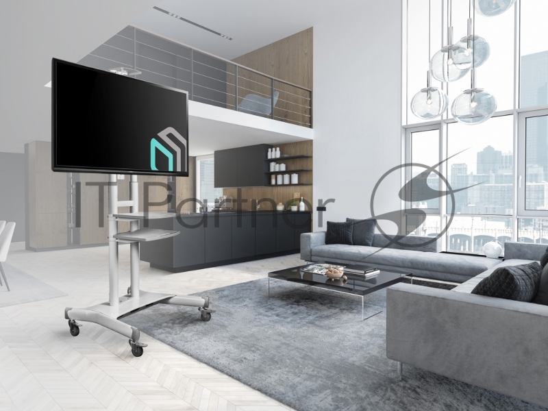 Стойка для телевизора с кронштейном ONKRON TS1881 50-86, мобильная, белая