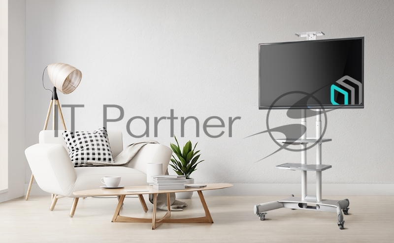 Стойка для телевизора с кронштейном ONKRON TS1552 40-70, мобильная, белая