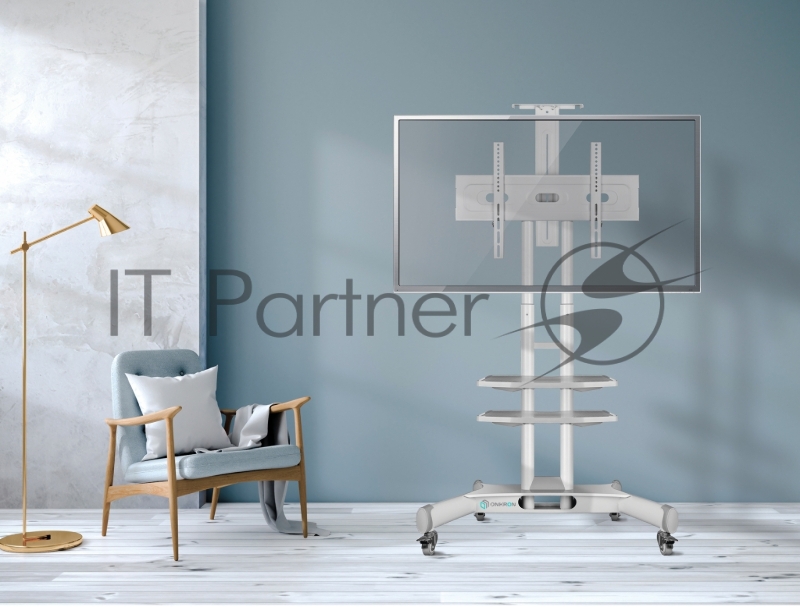 Стойка для телевизора с кронштейном ONKRON TS1552 40-70, мобильная, белая