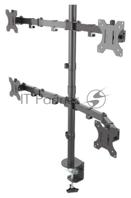 Кронштейн ONKRON D421E для четырех мониторов 13-32 настольный, чёрный