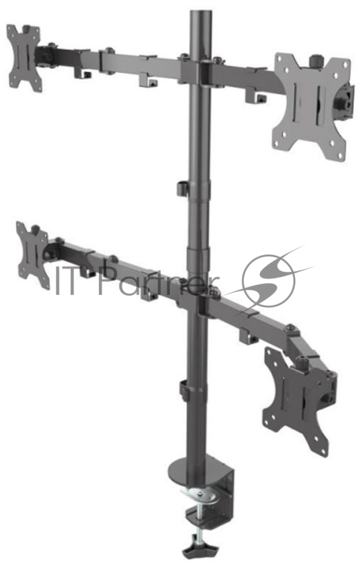 Кронштейн ONKRON D421E для четырех мониторов 13-32 настольный, чёрный